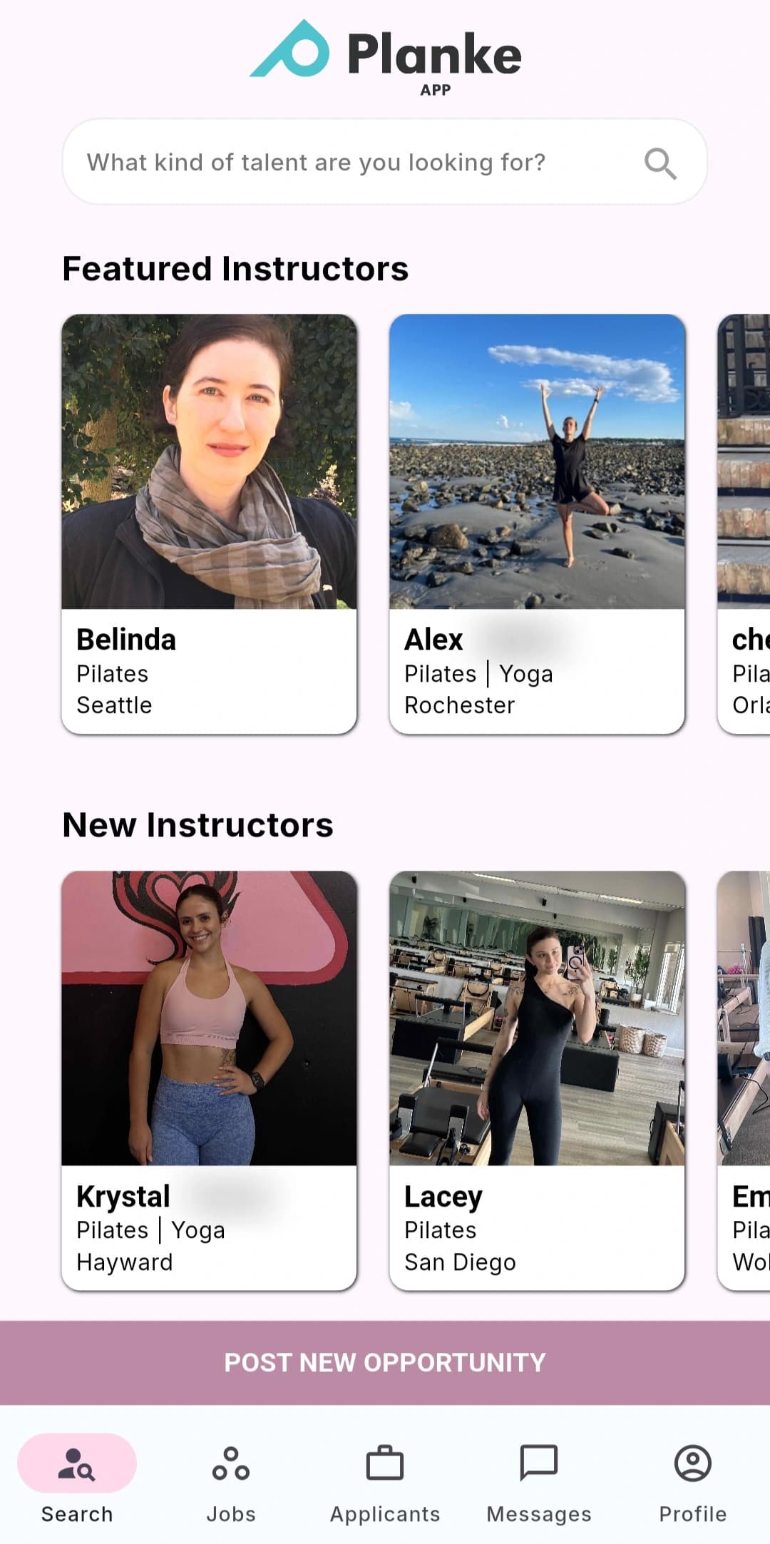 PlankeApp Mobile Interface